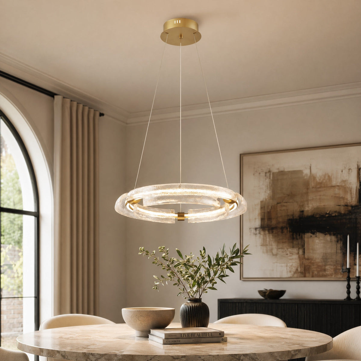 Rhoen Modern Glass Chandelier