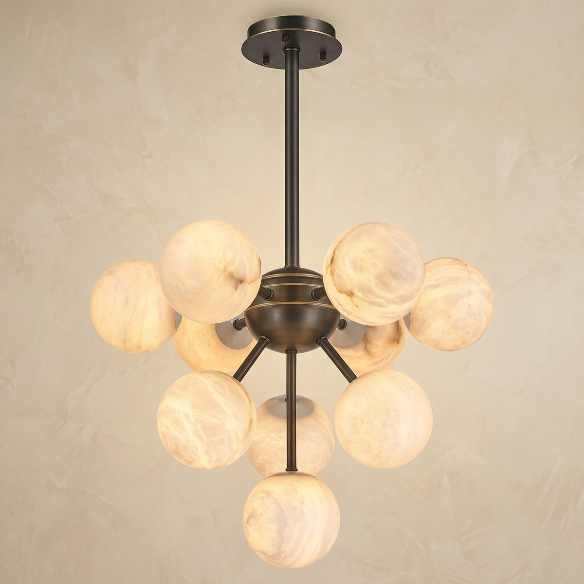 Orb Cluster Alabaster Pendant Light