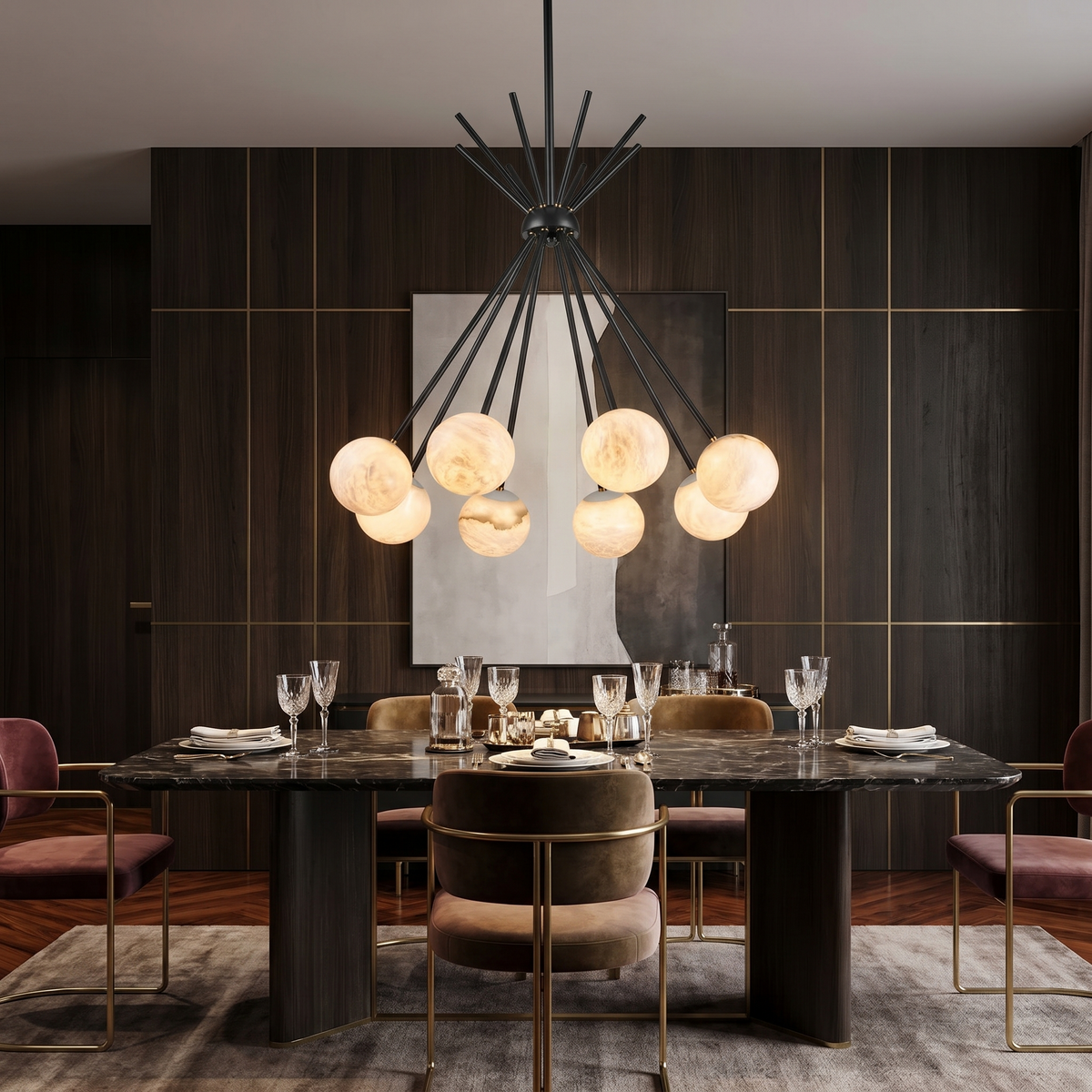 Starburst Alabaster Pendant Light