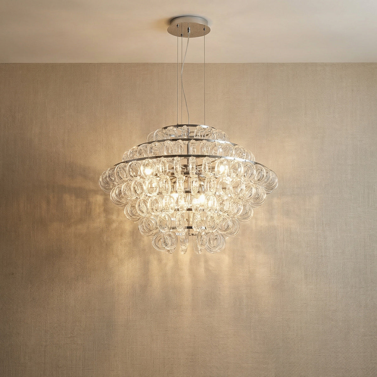 Braia Modern Glass Chandelier 31"