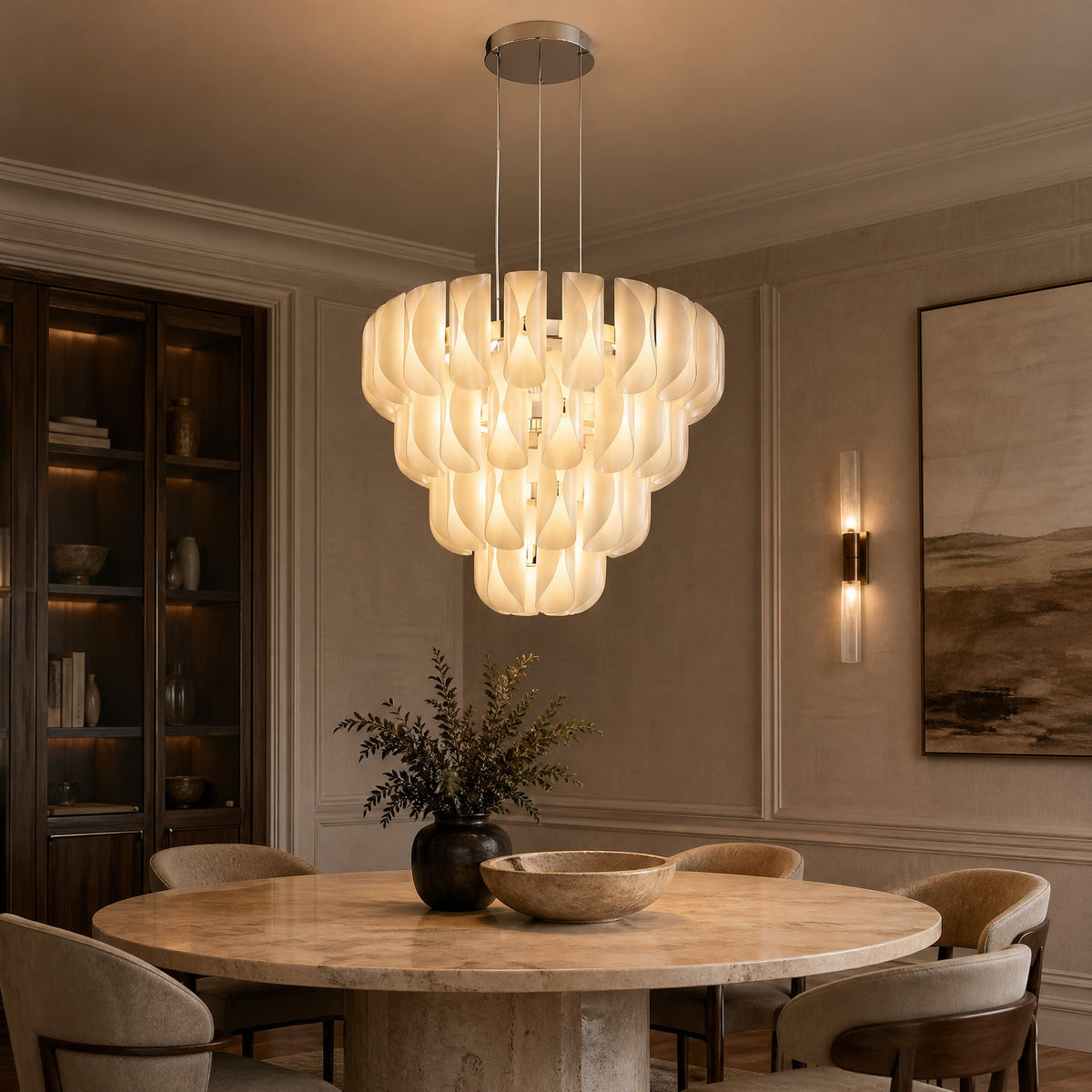 Ilyia Modern Tiered Glass Chandelier