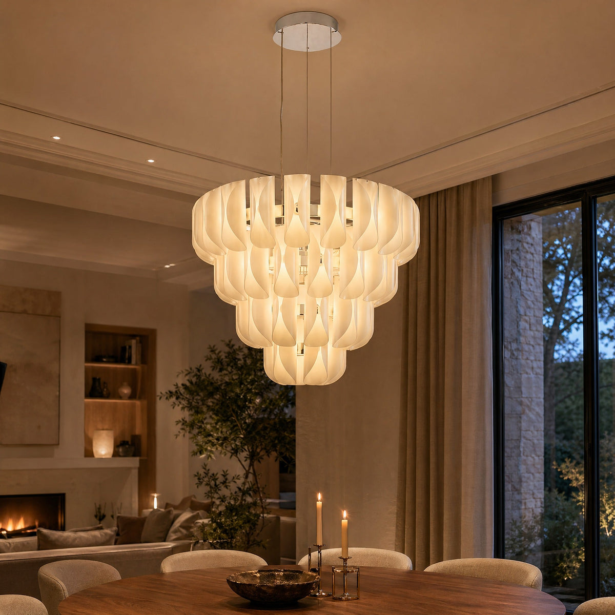 Ilyia Modern Tiered Glass Chandelier