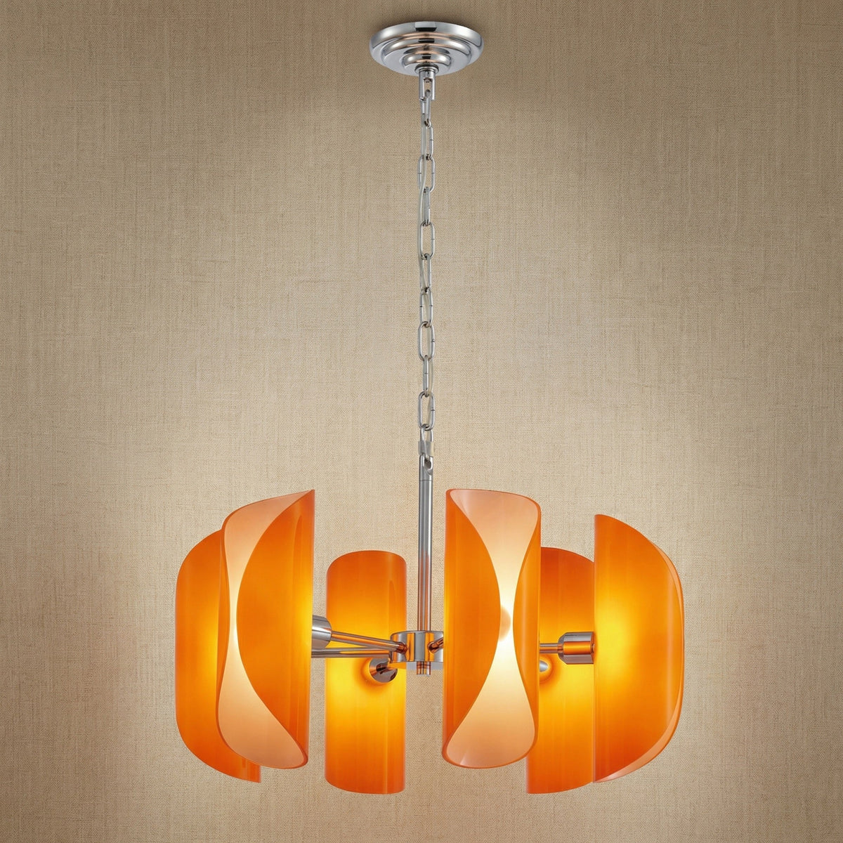Ilyia Modern Chrome Glass Pendant Light