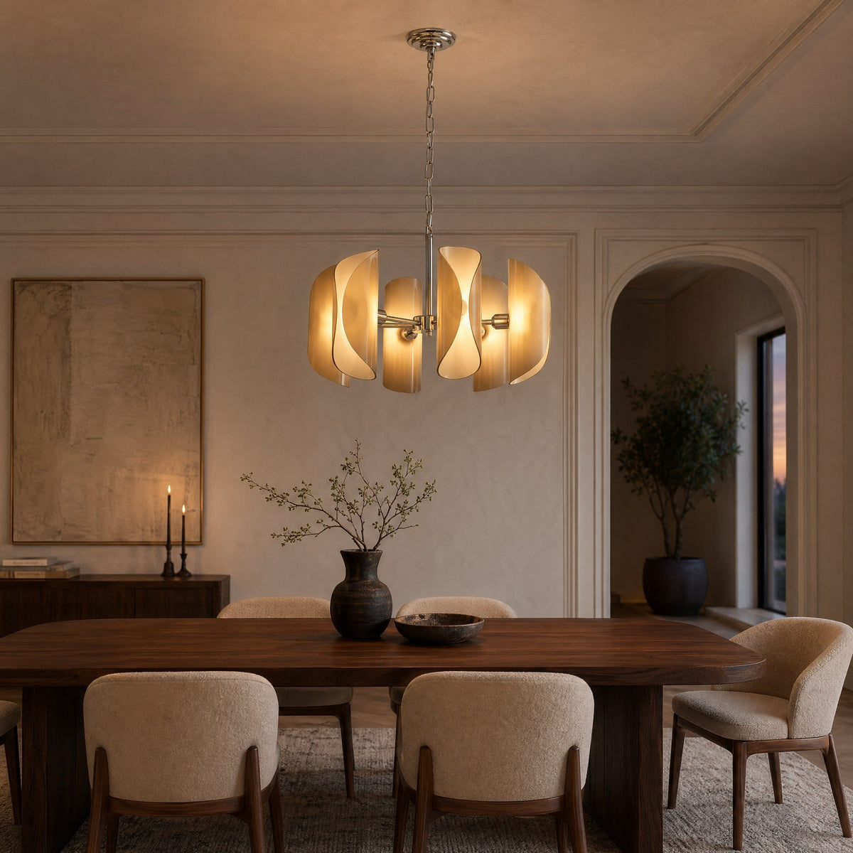 Ilyia Modern Chrome Glass Pendant Light