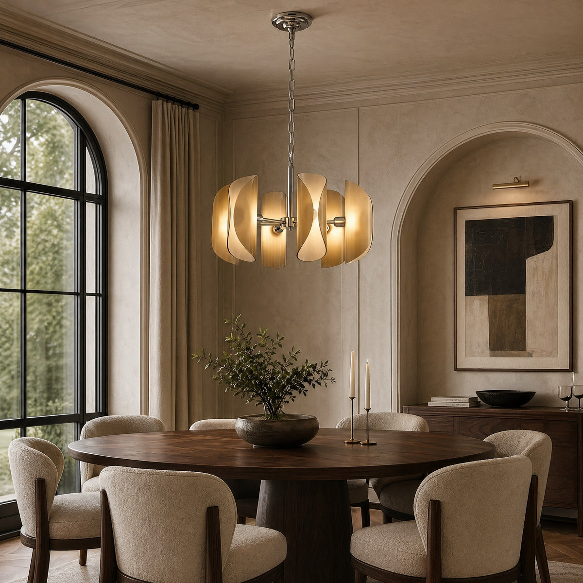 Ilyia Modern Chrome Glass Pendant Light