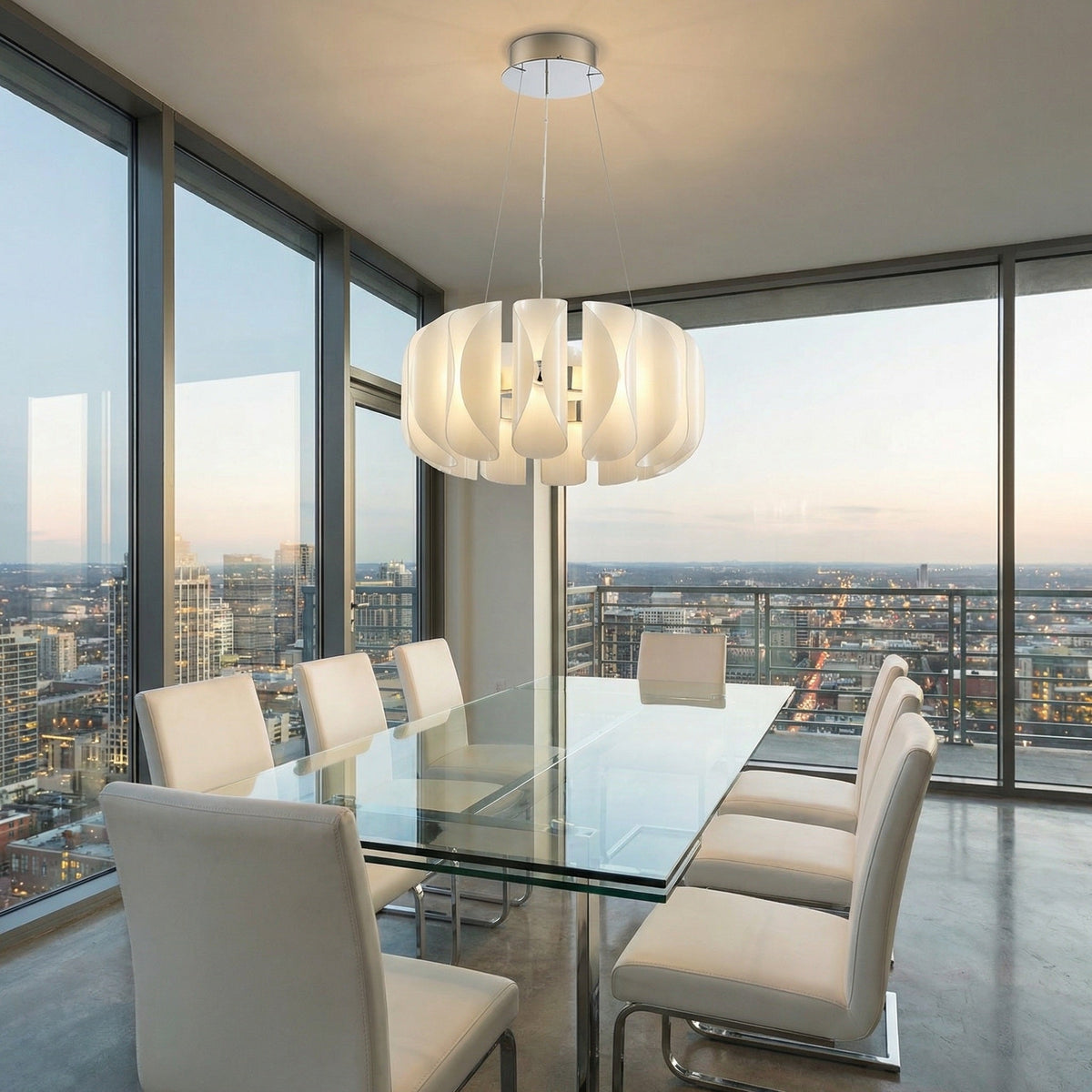 Ilyia Modern Glass Round Chandelier
