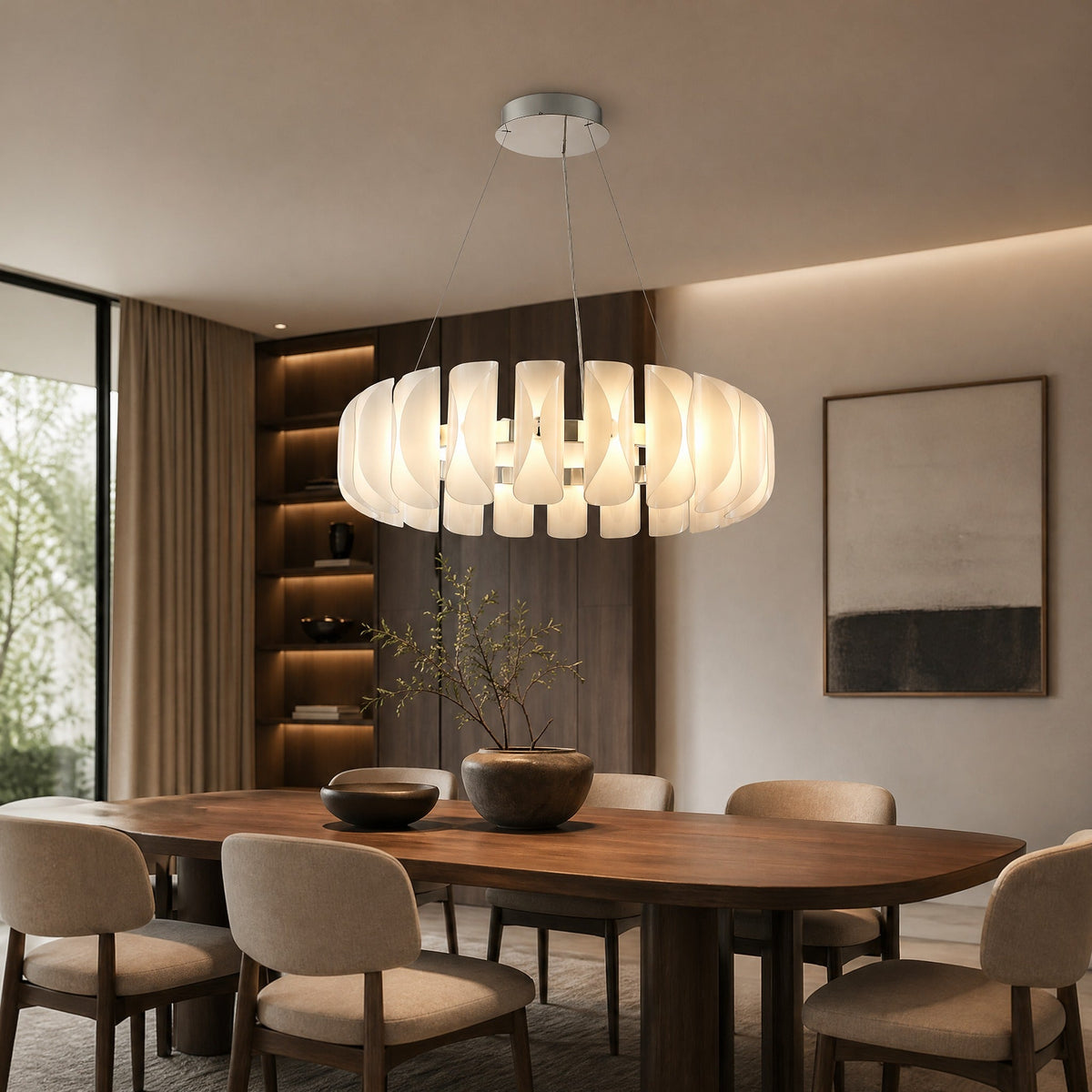 Ilyia Modern Glass Round Chandelier