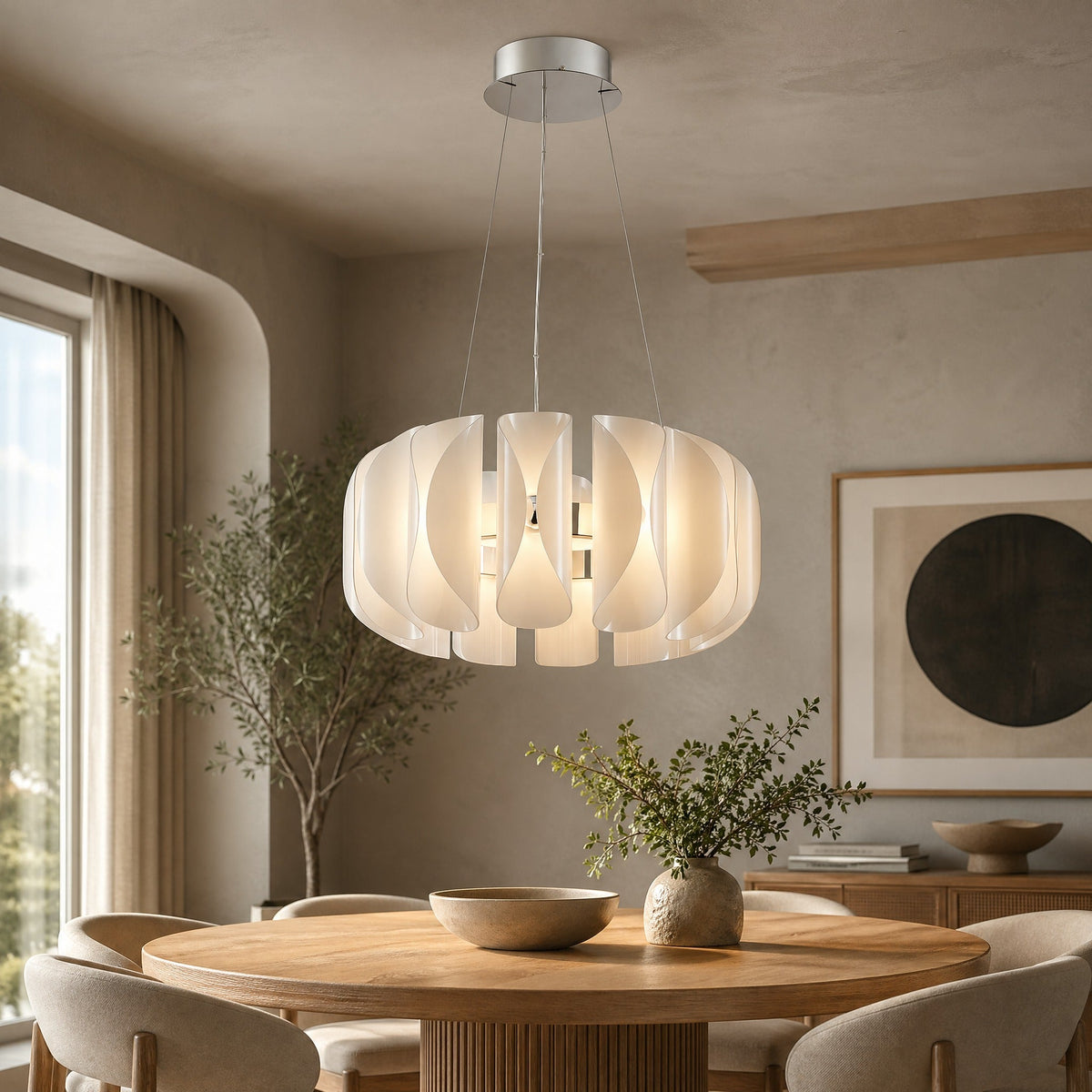 Ilyia Modern Glass Round Chandelier