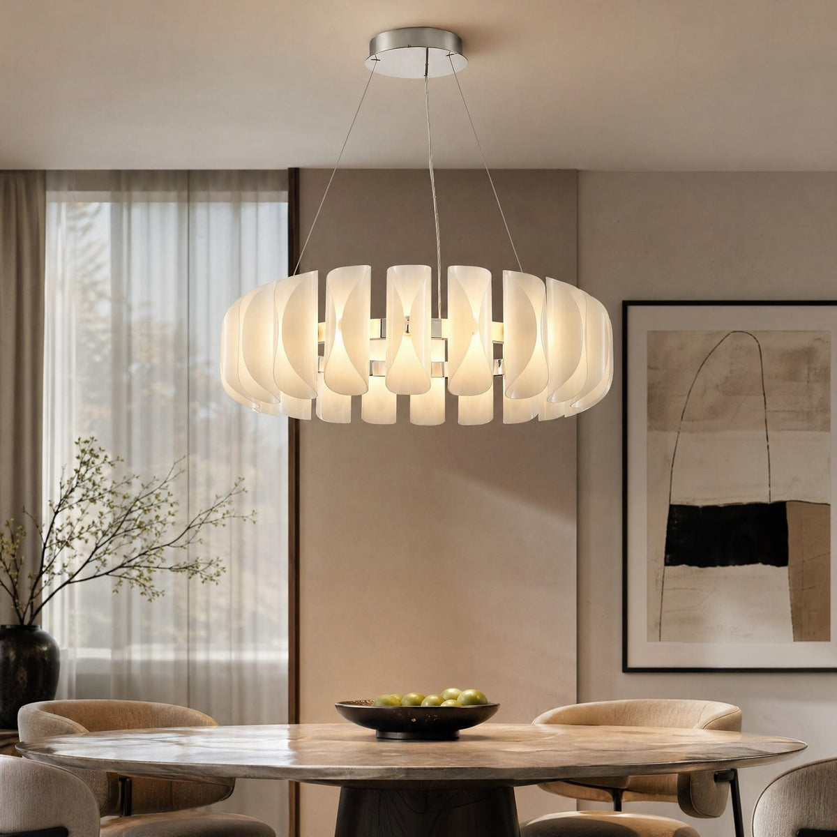 Ilyia Modern Glass Round Chandelier