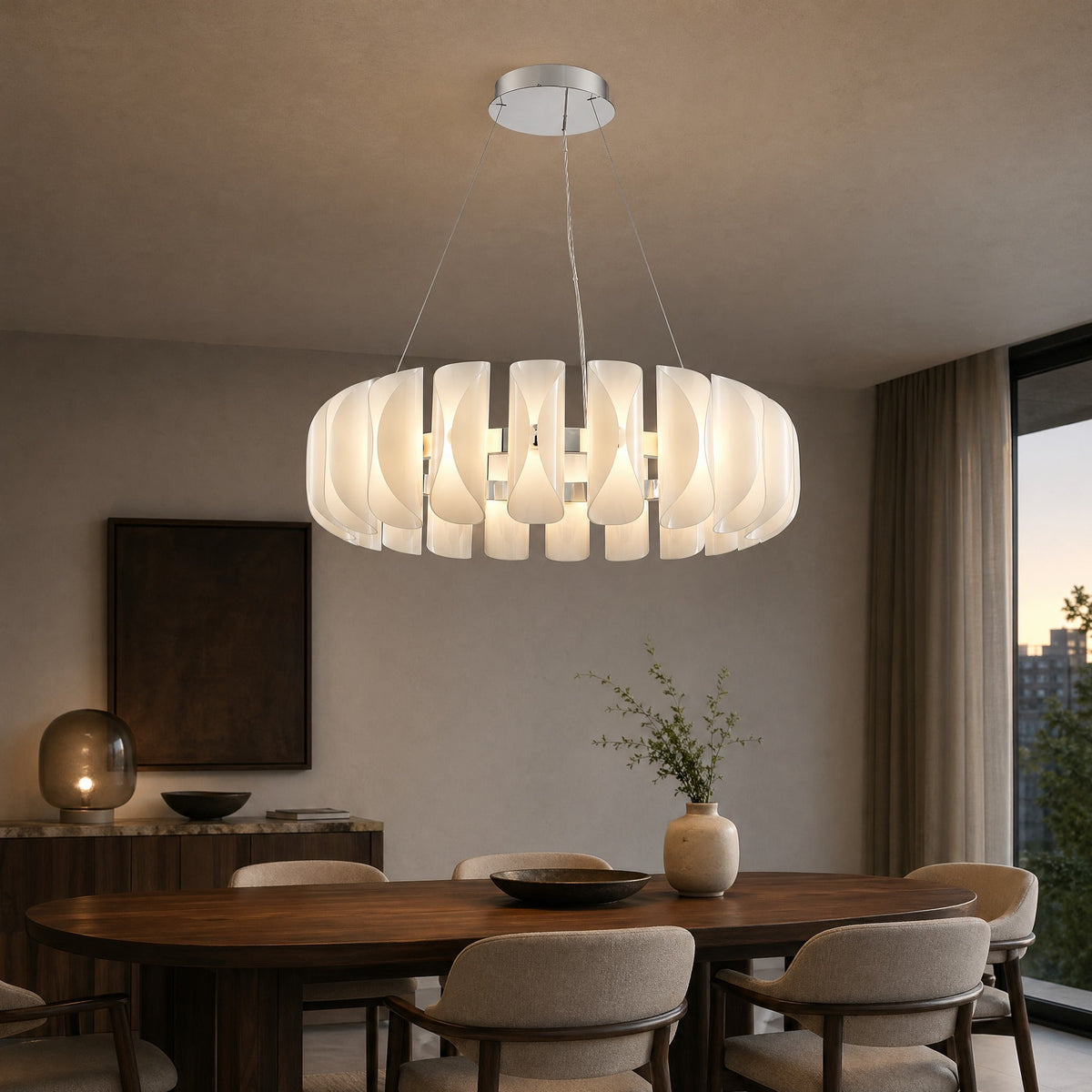 Ilyia Modern Glass Round Chandelier