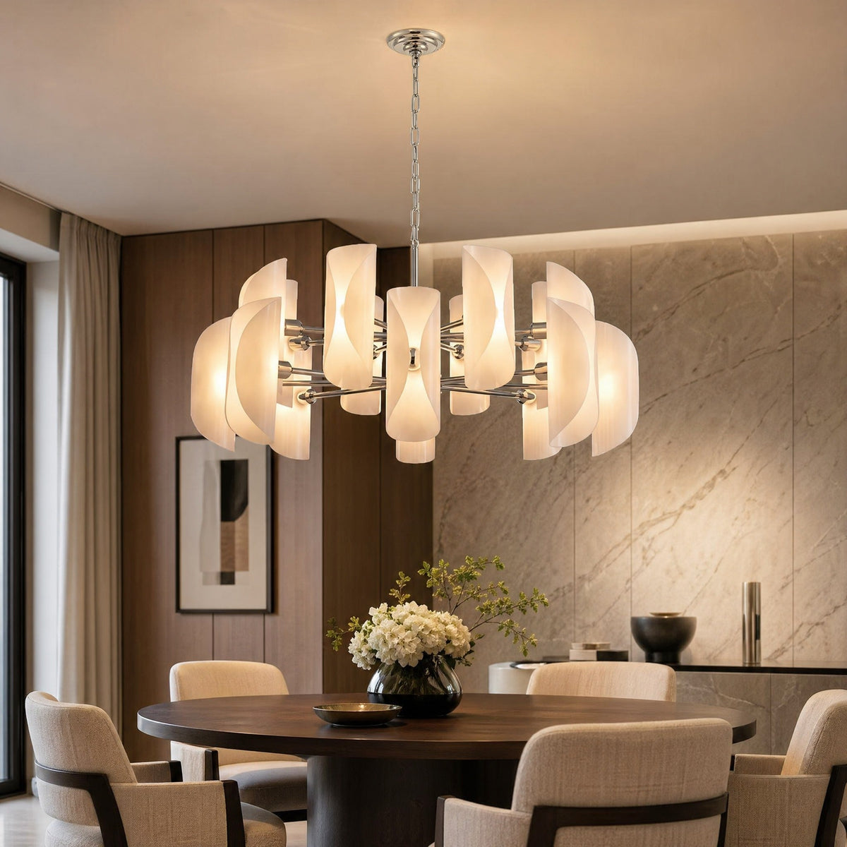 Helena Glamorous Glass Light Pendant 39"
