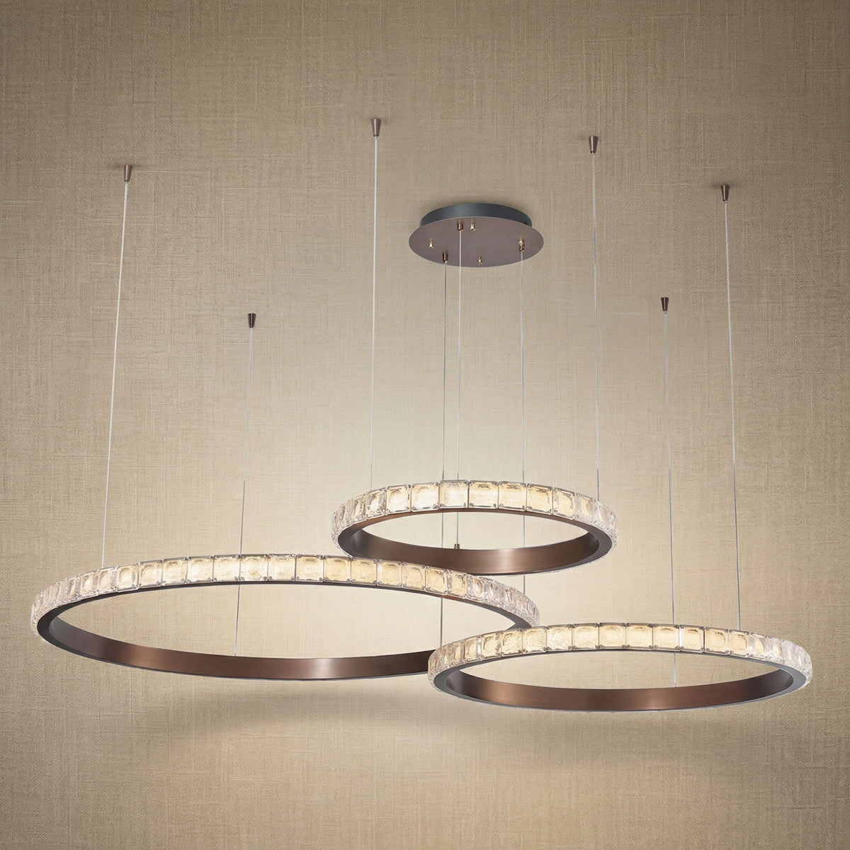 Eveen Triple-Ring Crystal Chandelier