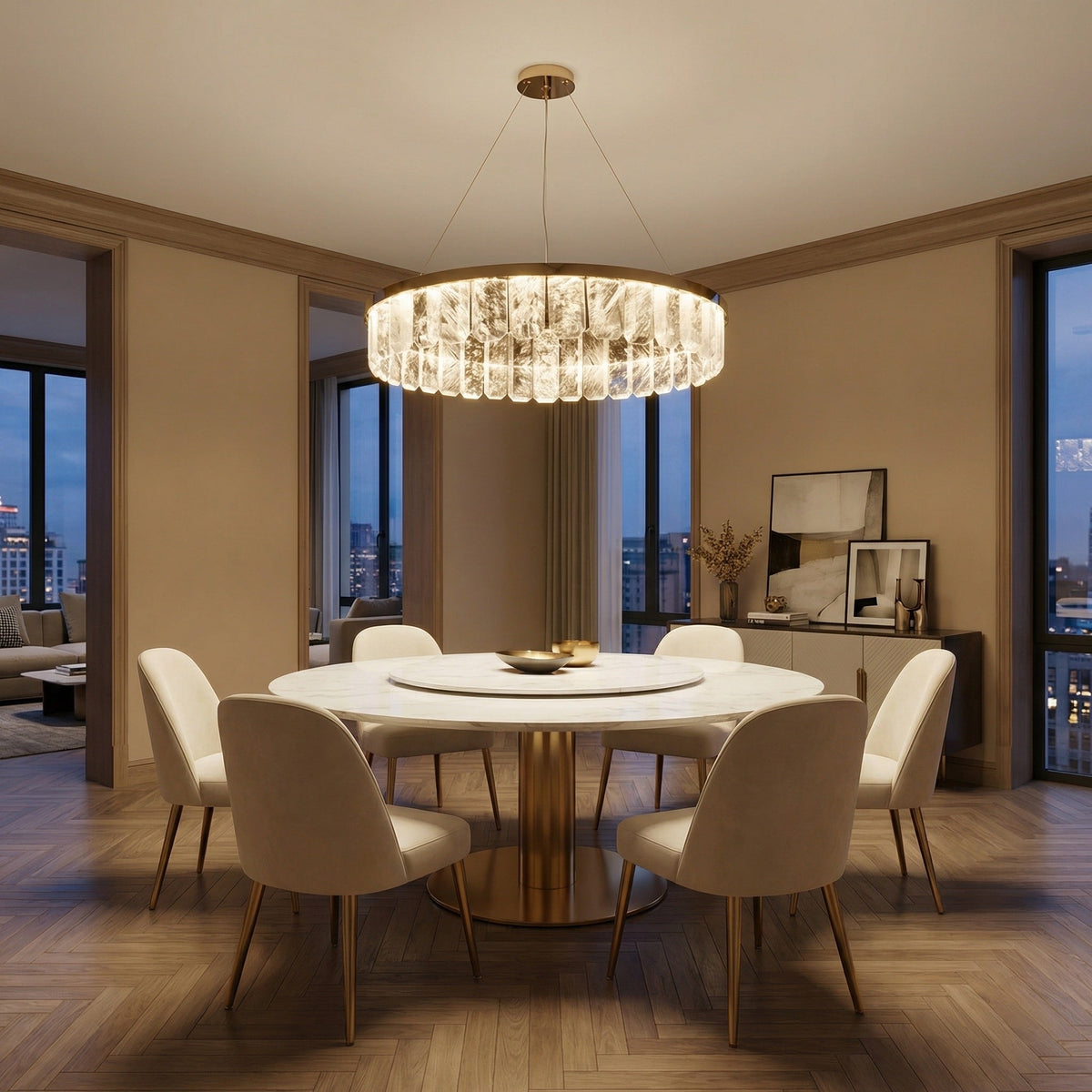 Fenis Round Crystal Chandelier
