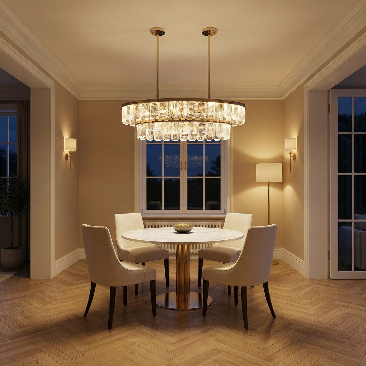 Fenis Round Crystal Chandelier
