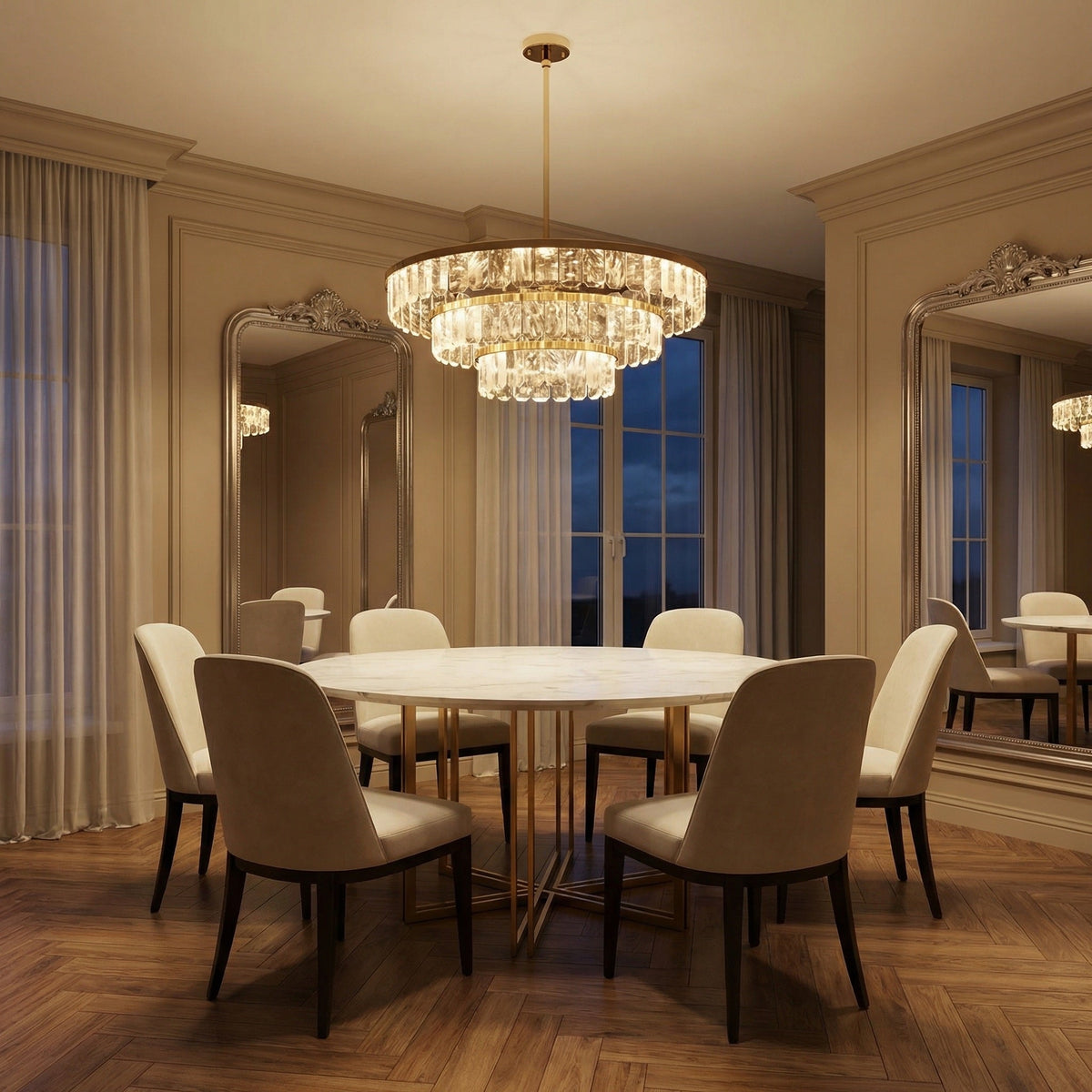 Fenis Round Crystal Chandelier
