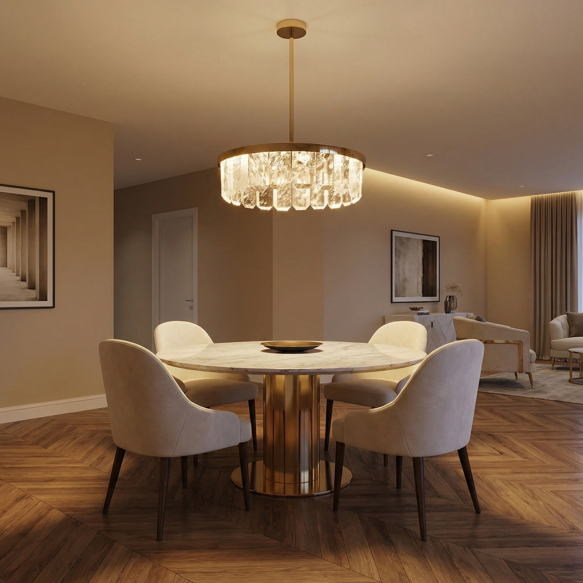 Fenis Round Crystal Chandelier