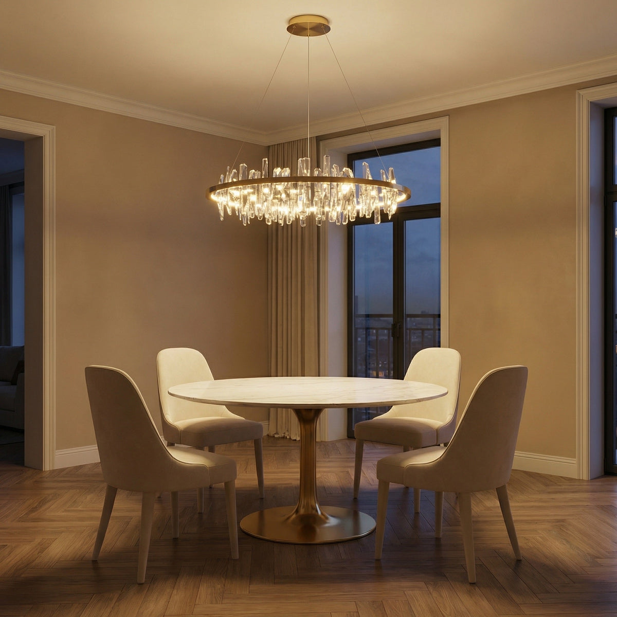 Uliia Round Crystal Pendant Light