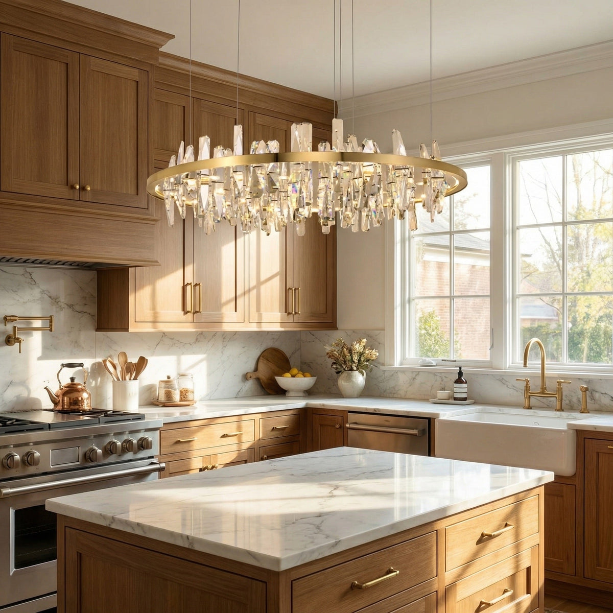 Uliia Round Crystal Pendant Light