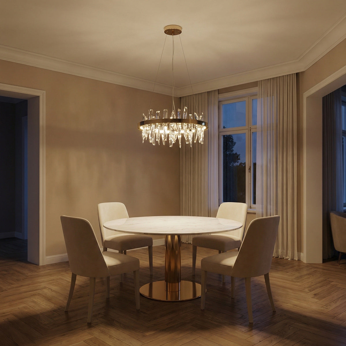Uliia Round Crystal Pendant Light