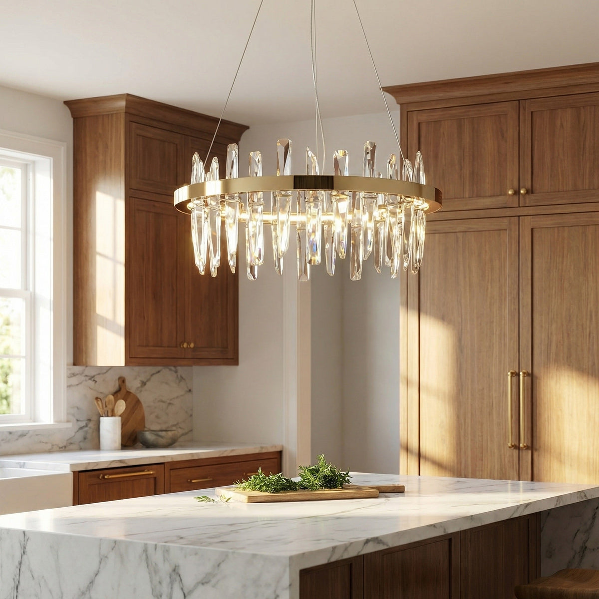 Uliia Round Crystal Pendant Light