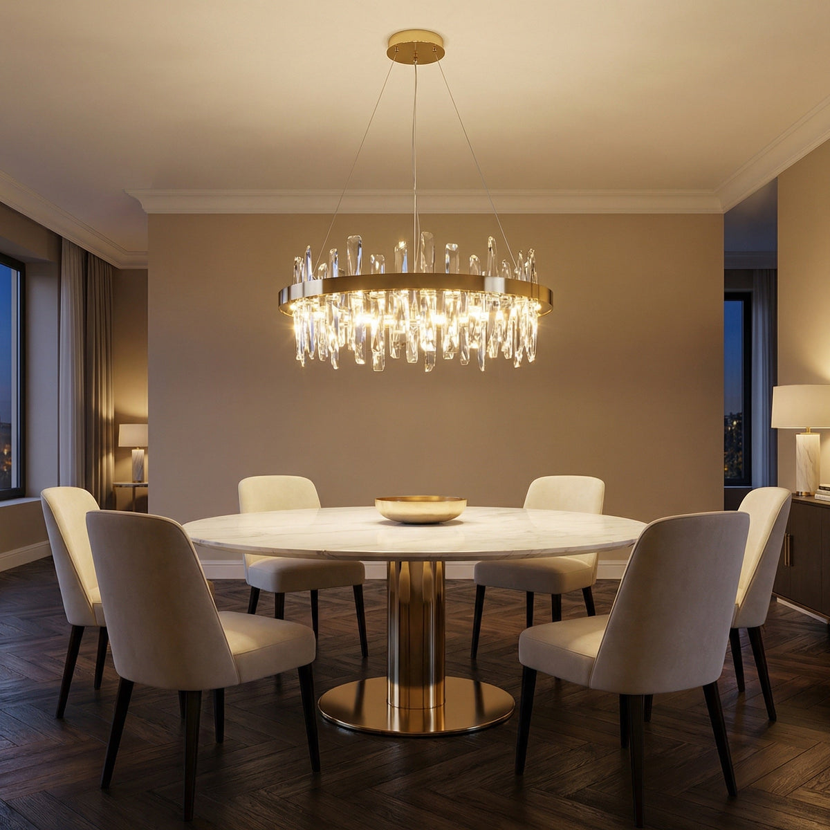 Uliia Round Crystal Pendant Light
