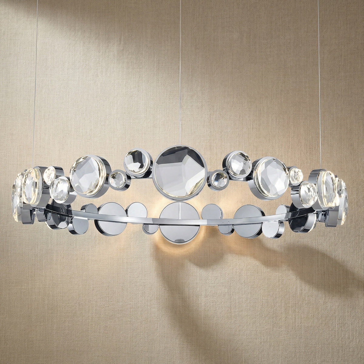 Gween Round Crystal Modern Chandelier