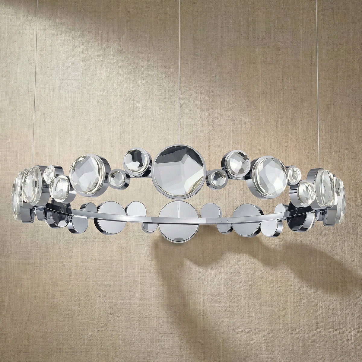 Gween Round Crystal Modern Chandelier