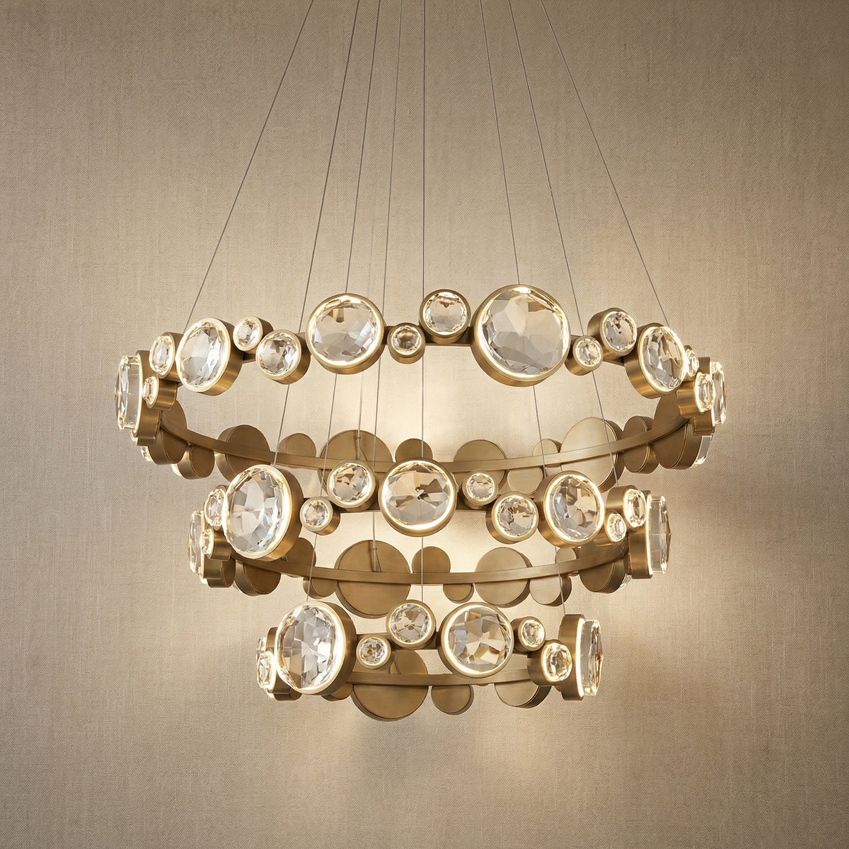 Gween Round Crystal Modern Chandelier