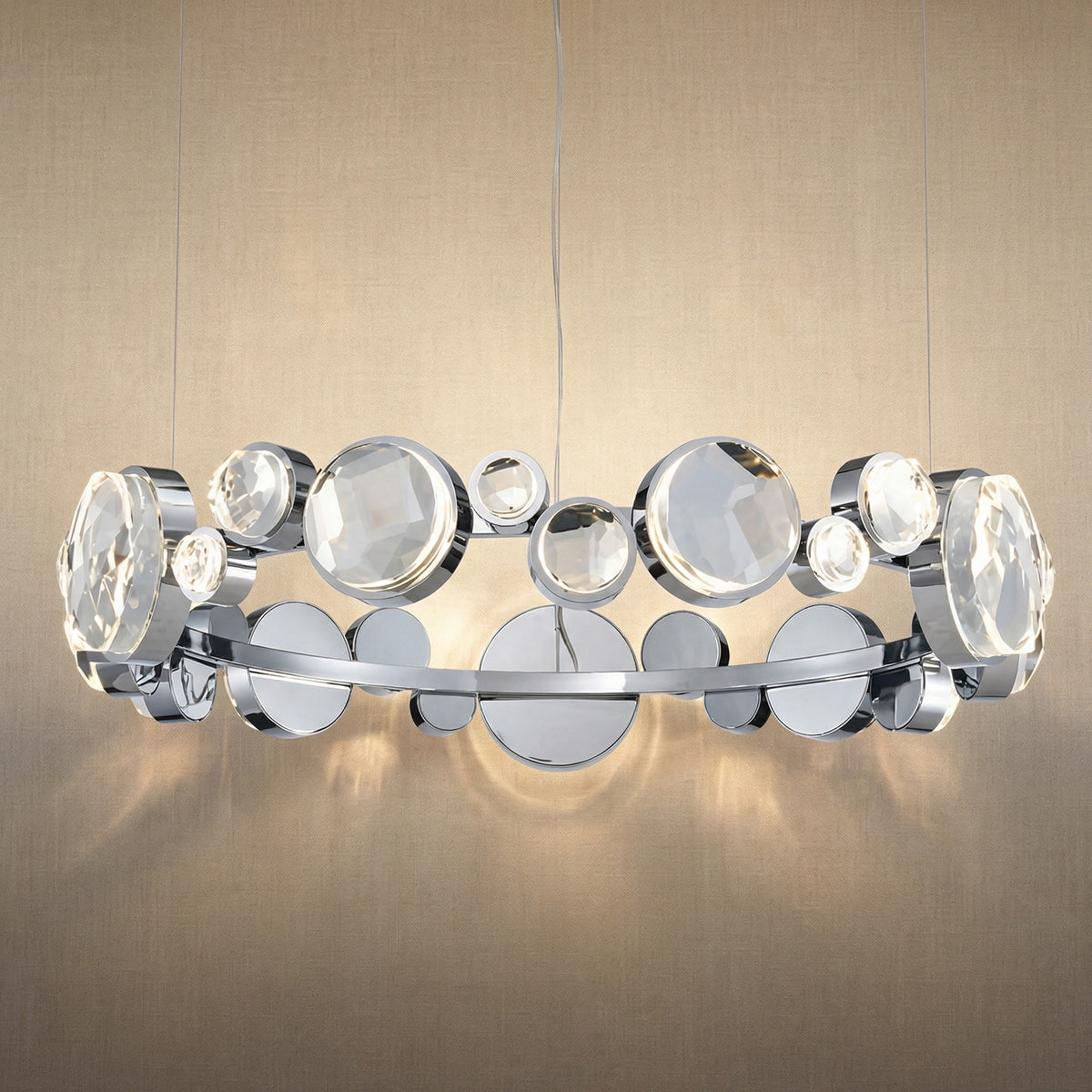 Gween Round Crystal Modern Chandelier