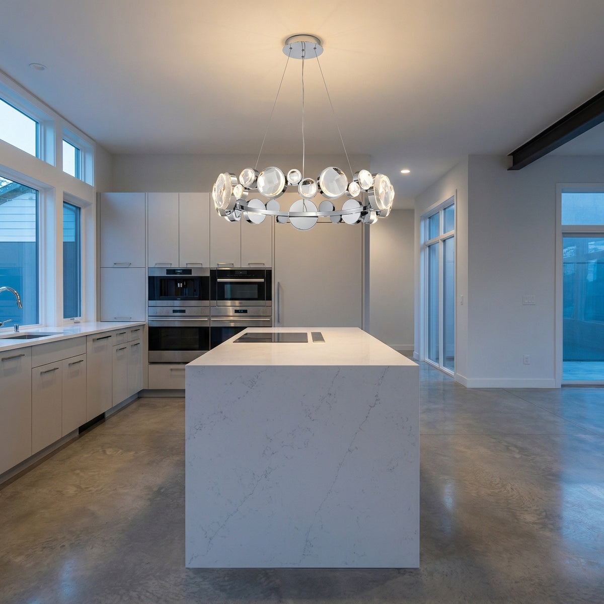 Gween Round Crystal Modern Chandelier
