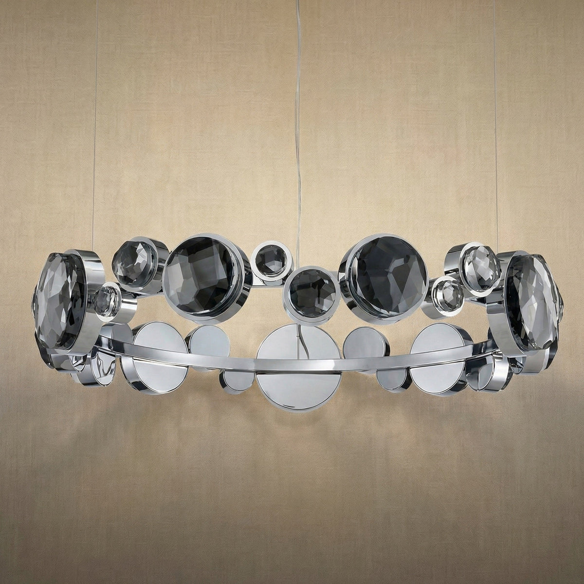 Gween Round Crystal Modern Chandelier