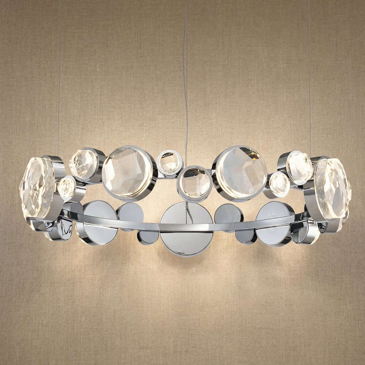 Gween Round Crystal Modern Chandelier