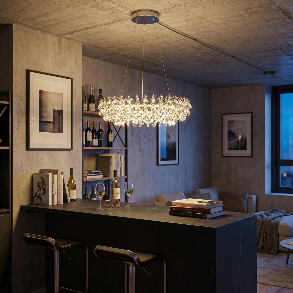 Quenen Round Crystal Chandelier