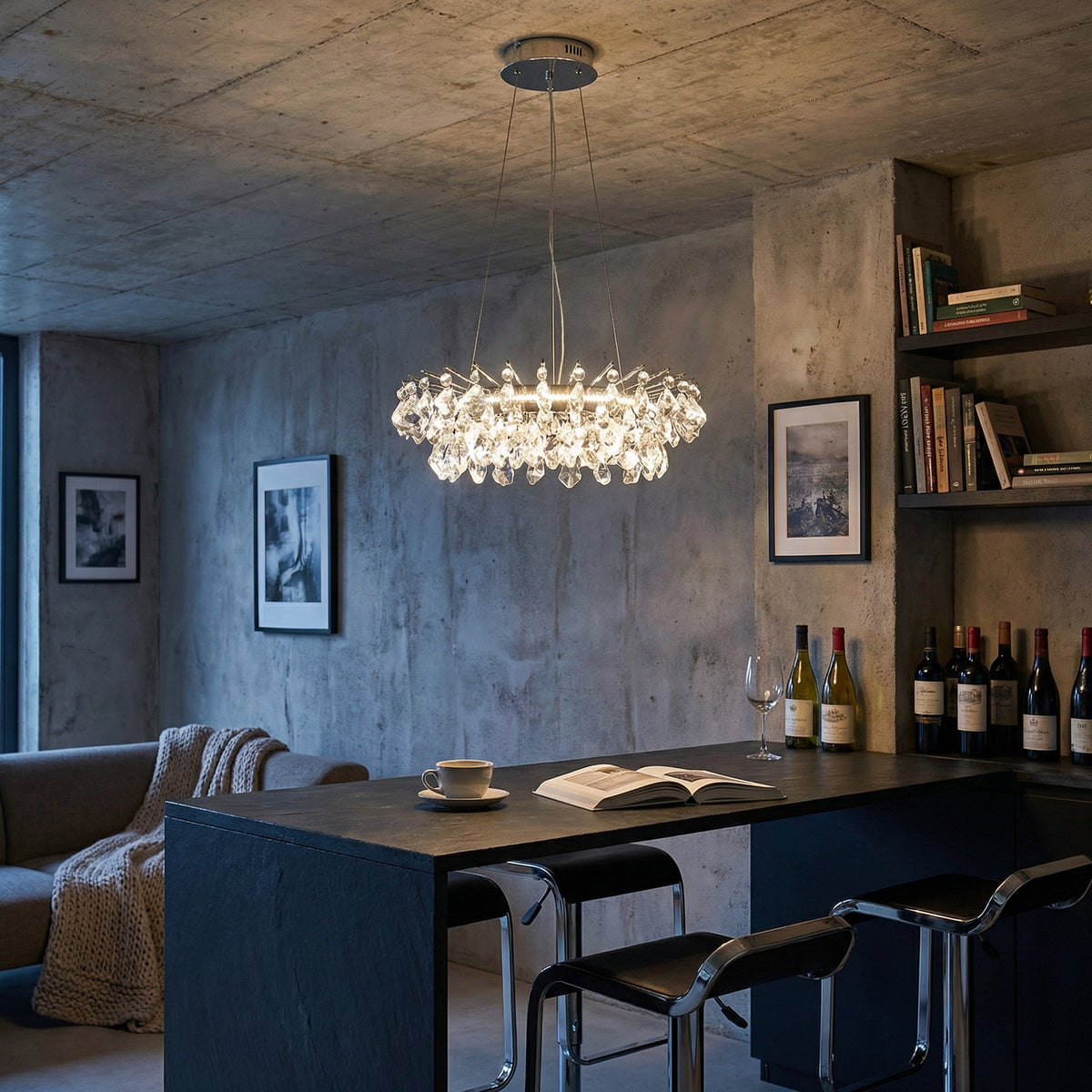 Quenen Round Crystal Chandelier