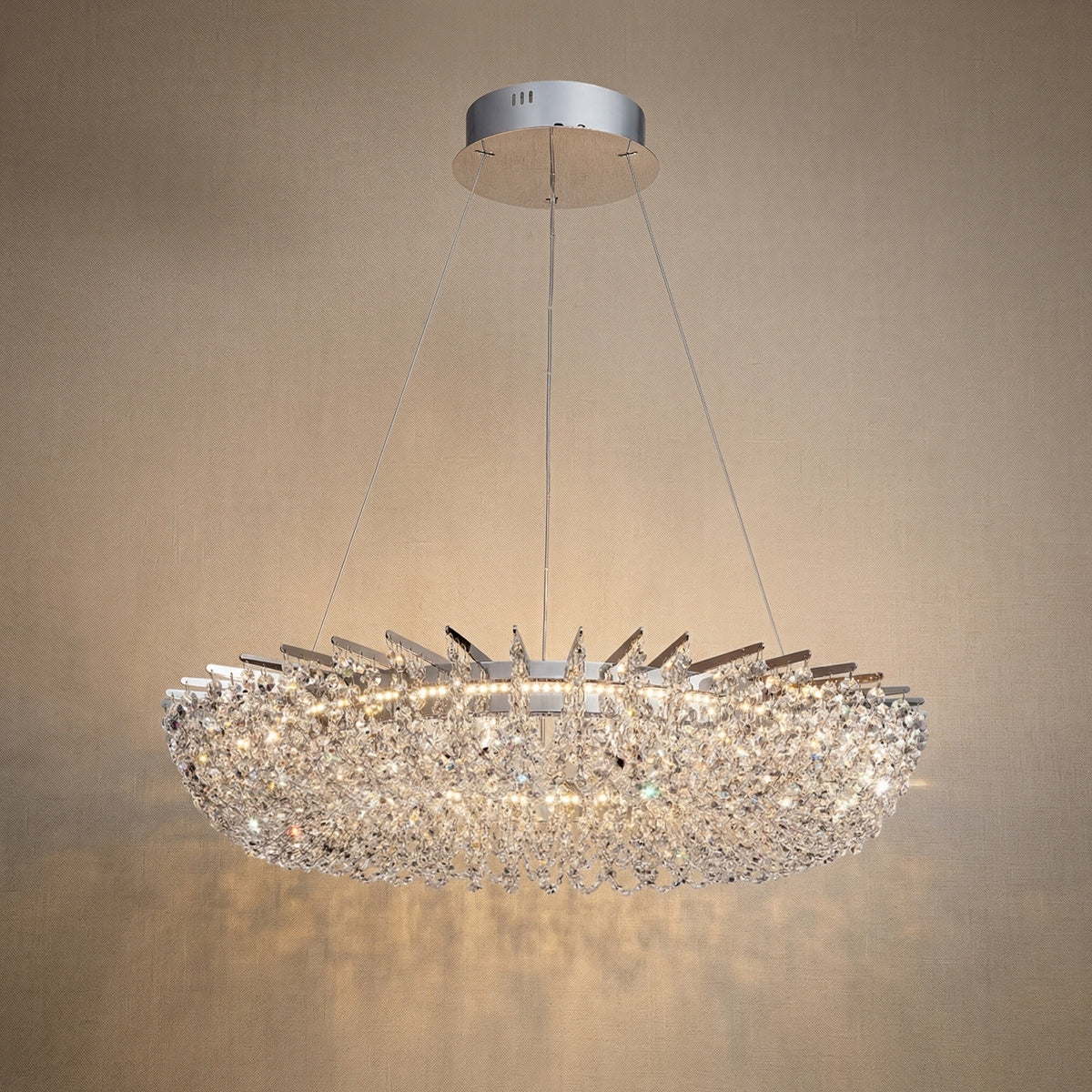 Maris Round Crystal Chandelier