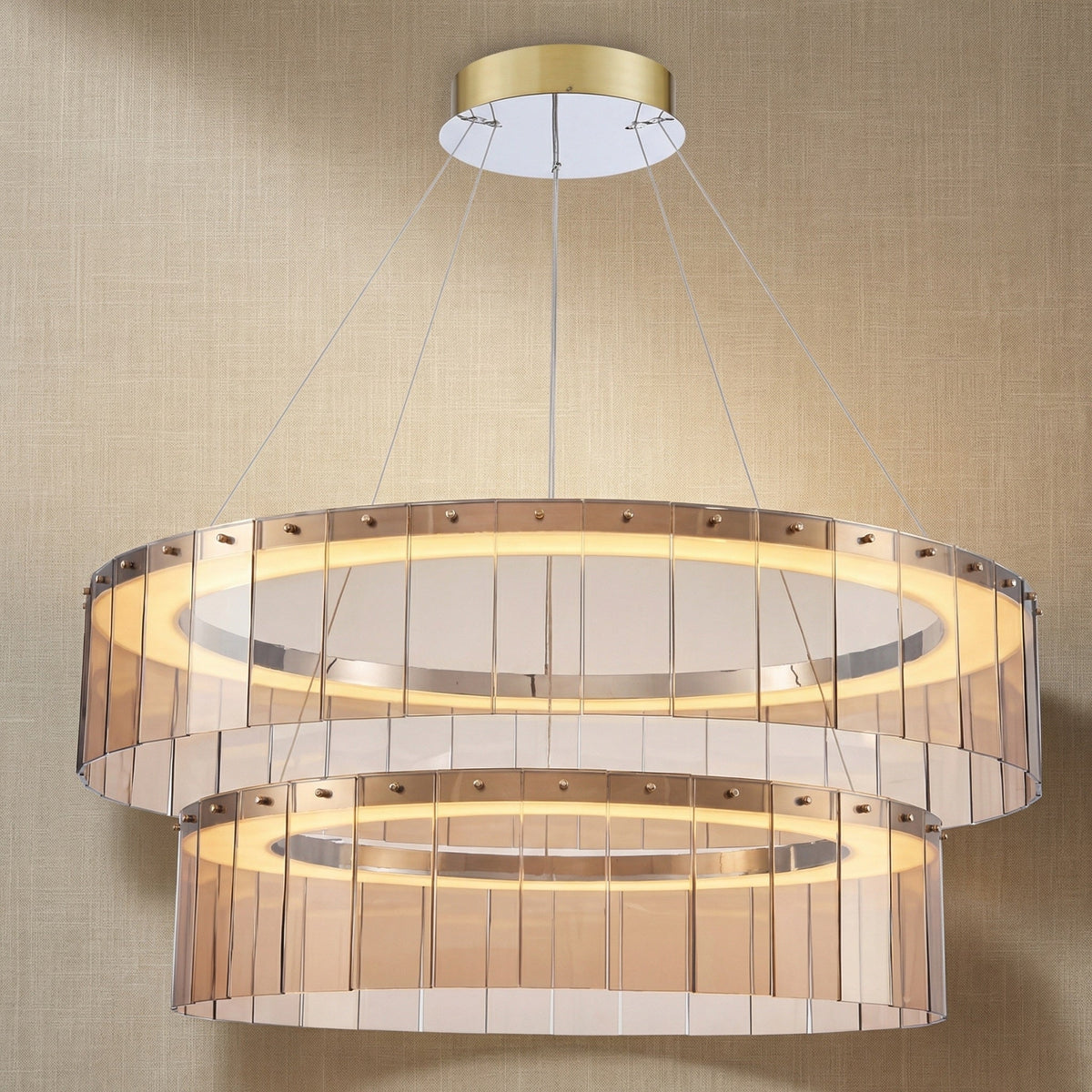 Zaeen Glass Tiered Chandelier 39"