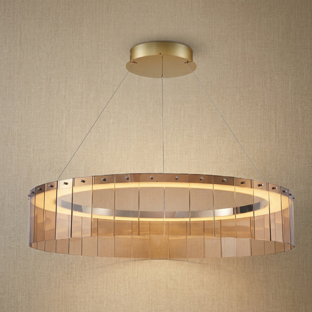 Zaeen Glass Circular Chandelier 39"