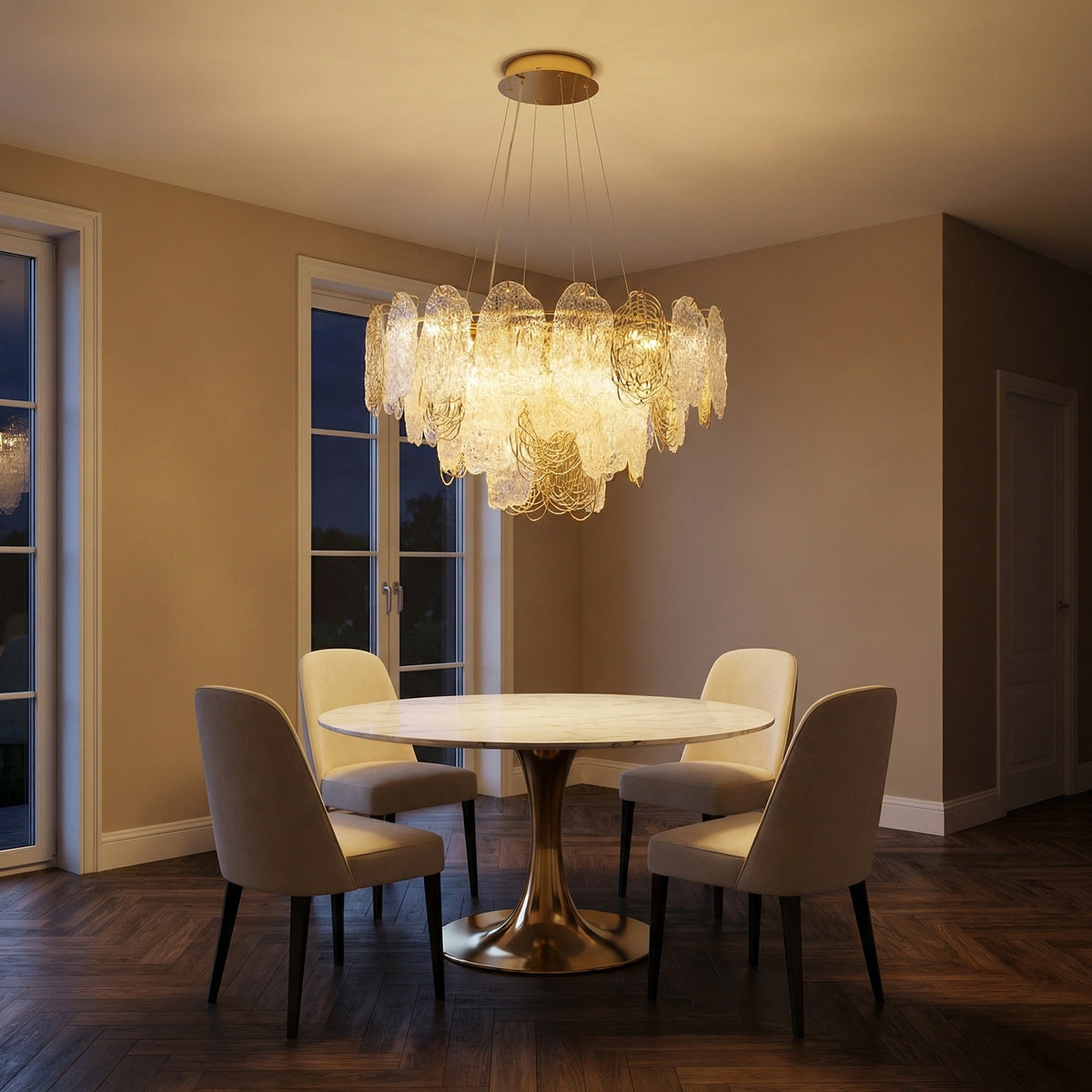Pryen Artisan Glass Round Chandelier