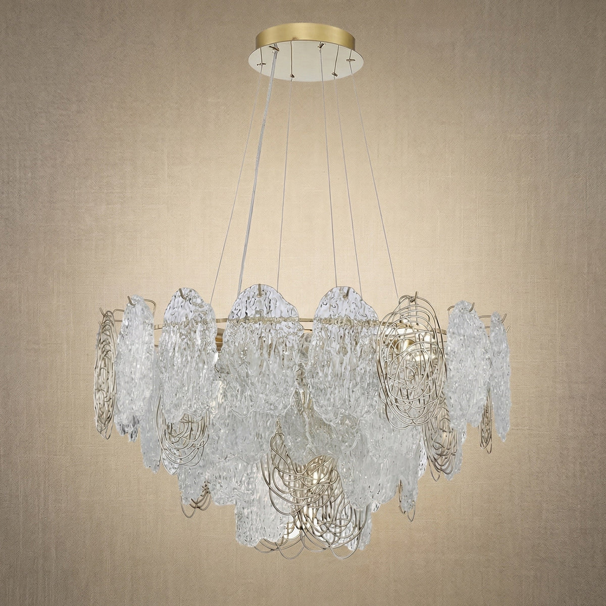 Pryen Artisan Glass Round Chandelier