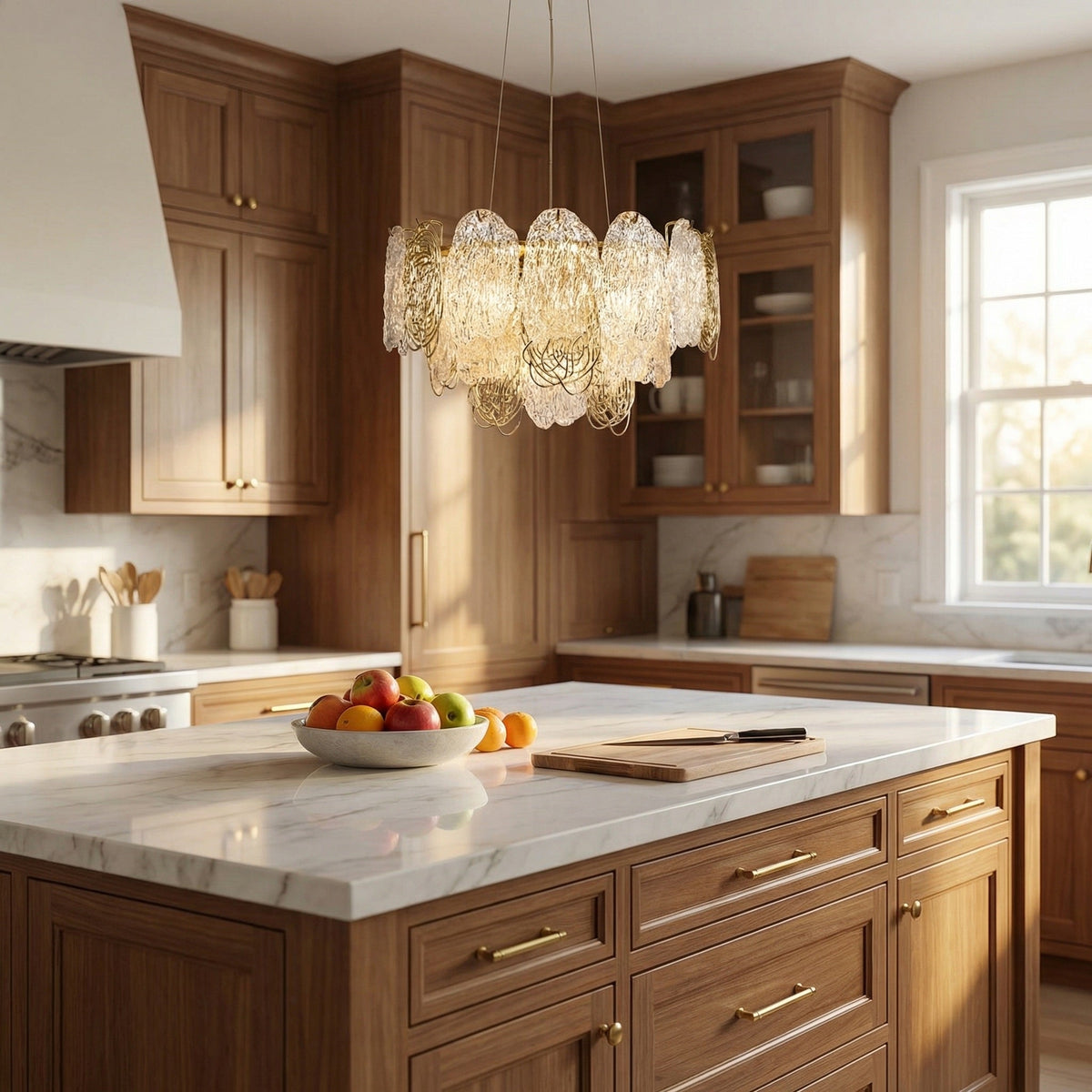 Pryen Artisan Glass Round Chandelier