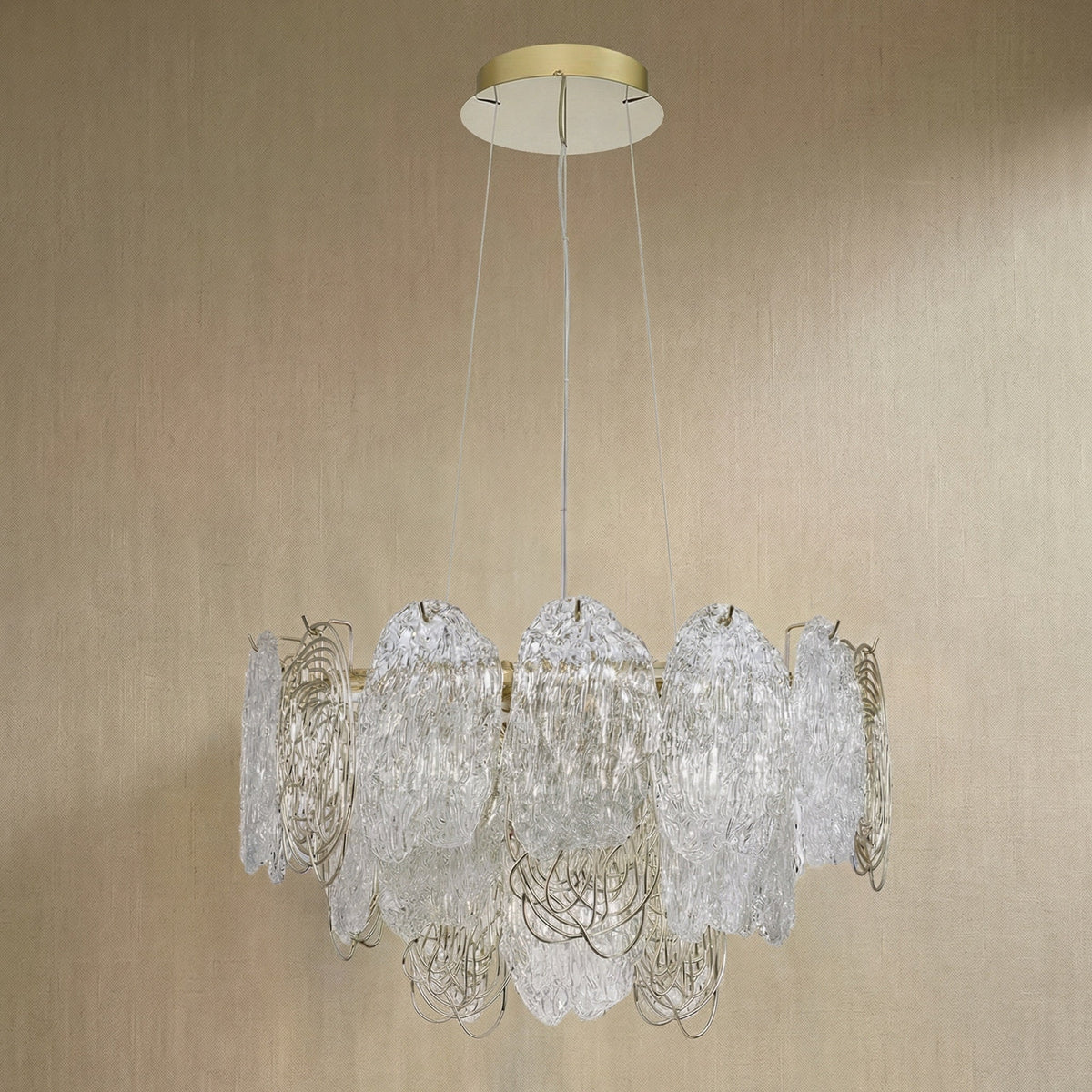 Pryen Artisan Glass Round Chandelier