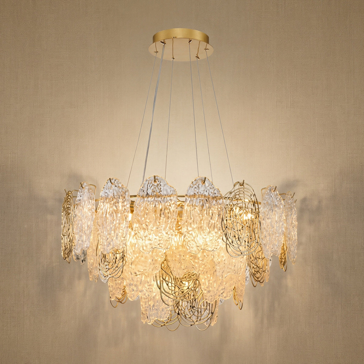 Pryen Artisan Glass Round Chandelier