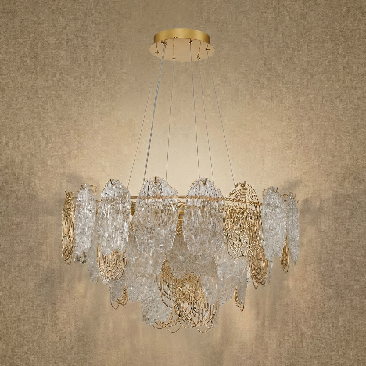 Pryen Artisan Glass Round Chandelier