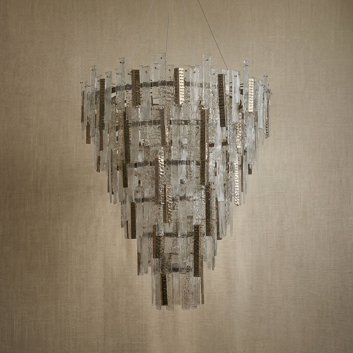 Aelia Textured Glass Round Chandelier