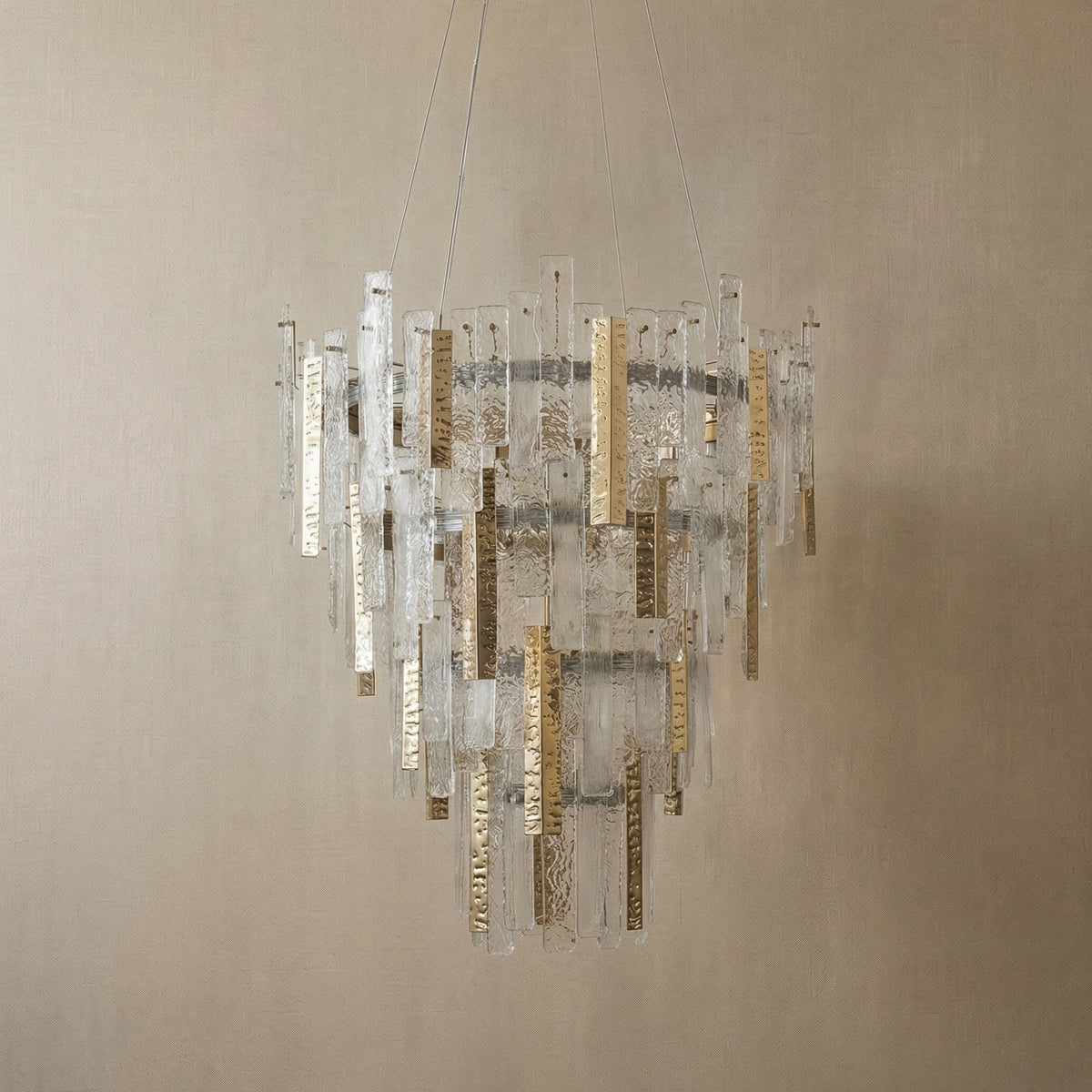 Aelia Textured Glass Round Chandelier