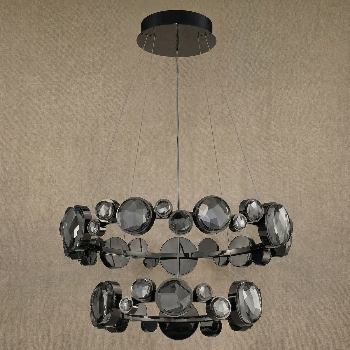 Gween Two Ring Modern Crystal Chandelier