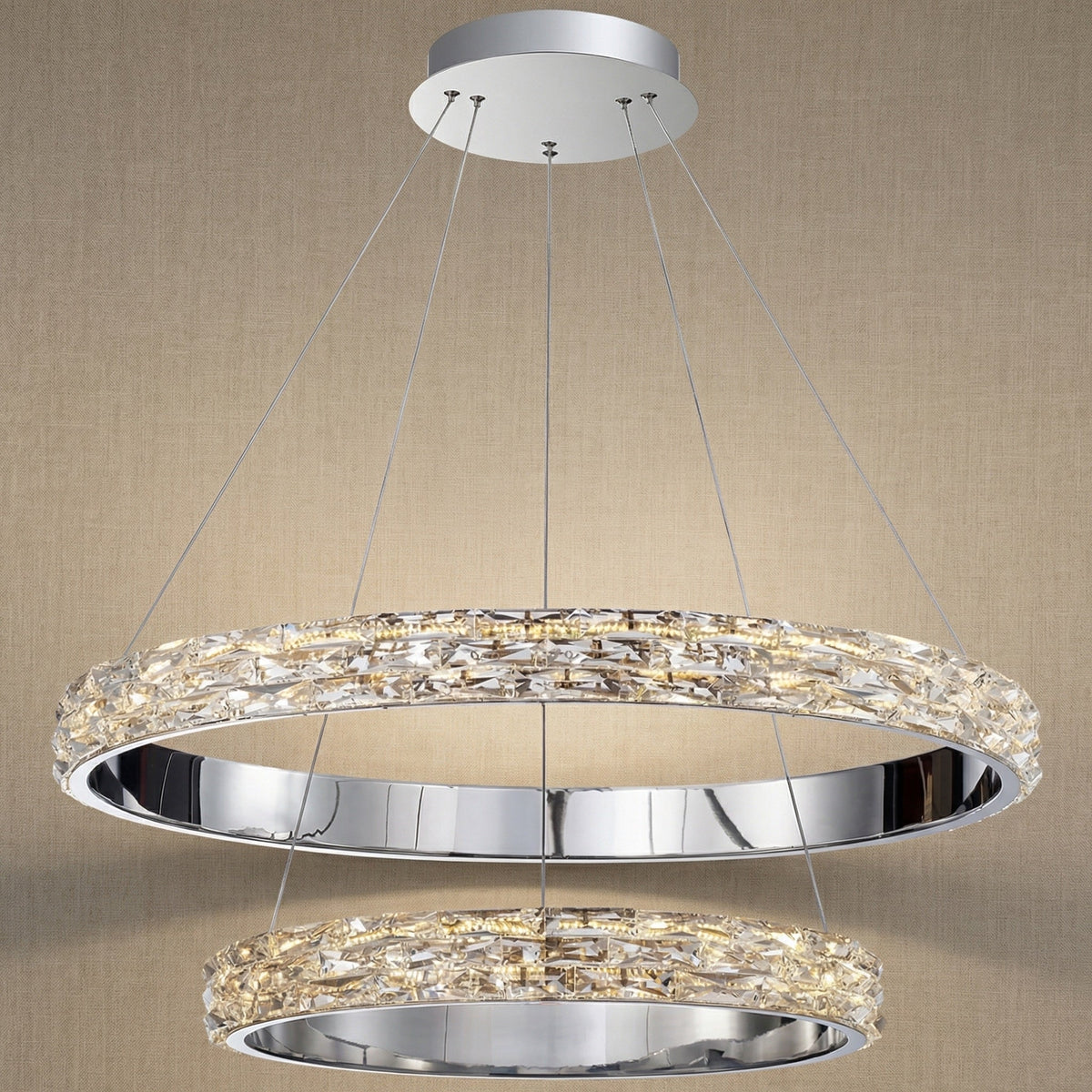 Ariis Crystal Halo Chandelier 32"D