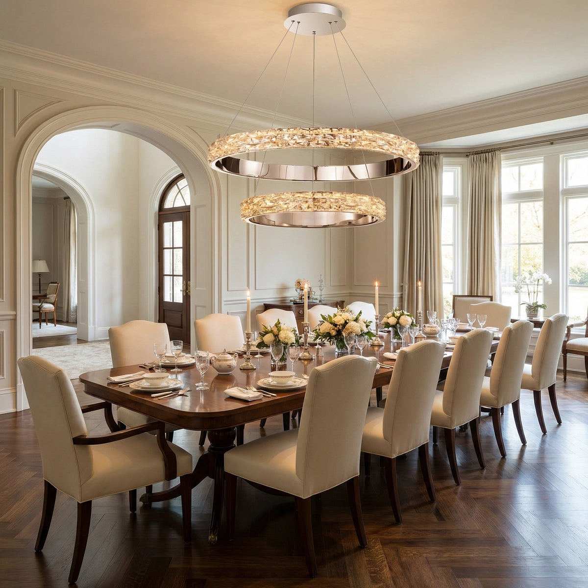 Ariis Crystal Halo Chandelier 32"D