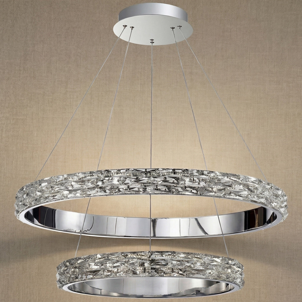Ariis Crystal Halo Chandelier 32"D