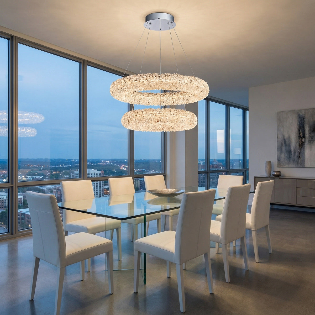 Elmia Halo Crystal Chandelier 31.5"